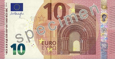 В странах еврозоны в обращение вводится новая купюра в 10 евро (видео)