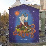 В Киеве уличный художник украсил стены муралом, посвященным событиям в Украине