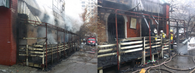 В Киеве горело питейное заведение (ВИДЕО)