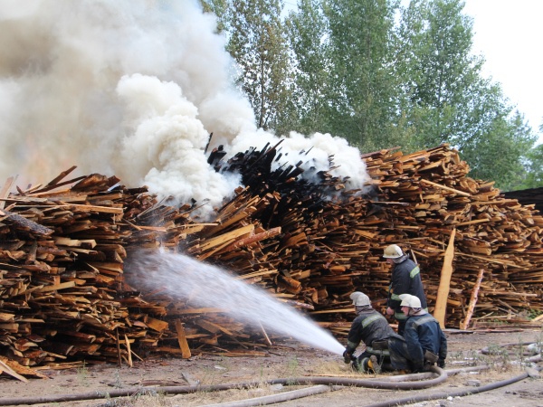 В Киеве пожар, возникший в бытовке, чуть не добрался леса и газопровода ТЭЦ (фото)