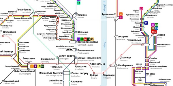 Инициативные киевляне создали карту-схему маршрутов киевских трамваев