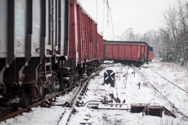 В Киеве потерпели крушение два железнодорожных состава