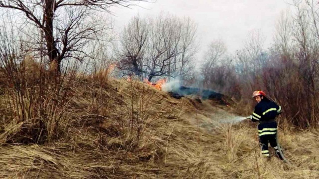 Пожарные Киевщины вчера 12 раз тушили сухостой