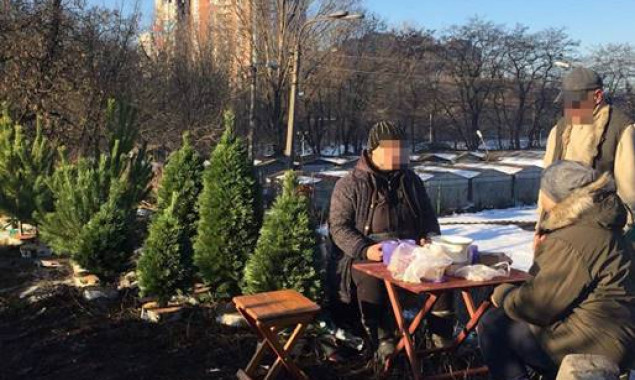 Незаконная торговля елками в Киеве пресечена полицией