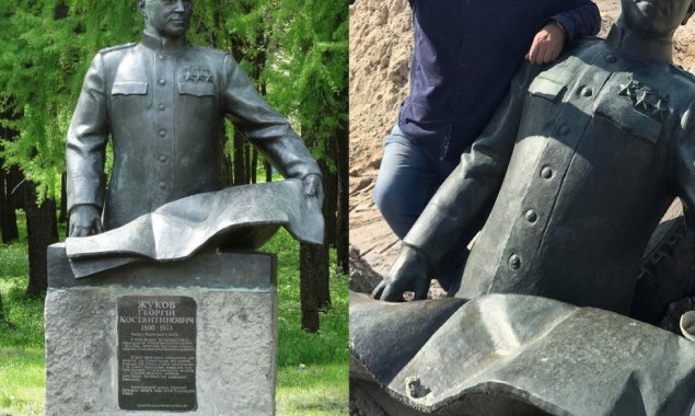 В Яготине демонтировали памятник советскому маршалу Жукову (фото)