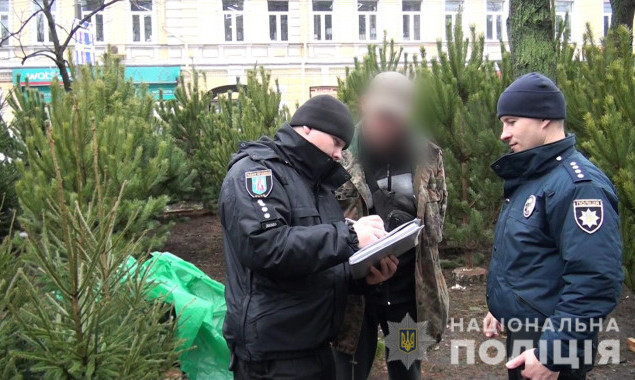 Полиция Киева составила более 70 протоколов за продажу елок в неустановленных местах (фото)