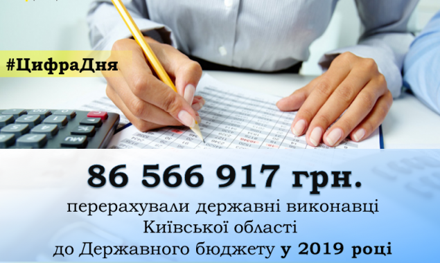 Исполнительная служба Киевщины в 2019 году пополнила бюджет более чем на 86 млн гривен