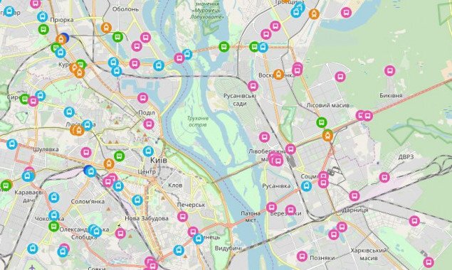 На сайте “Киевпастранс” появилась карта передвижений общественного транспорта в реальном времени (фото)