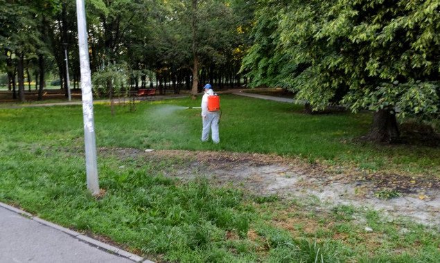 Зоны возле дорожек в парках Святошинского района Киева обработали от клещей