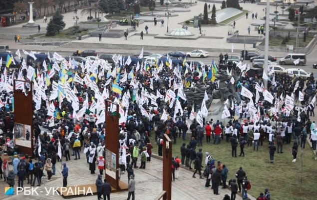 В центре Киева вновь проходит масштабный протест предпринимателей (фото)