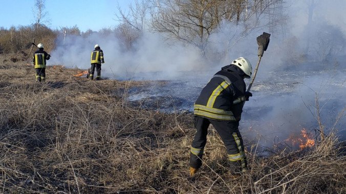 За минувшие сутки столичные бойцы ГСЧС 12 раз ликвидировали пожары на открытой местности (фото)