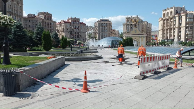 Из-за ремонтных работ на Майдане Независимости временно не будет работать часть фонтанов