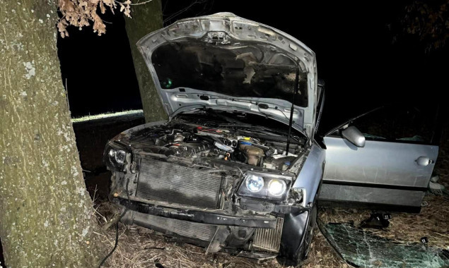 На Білоцерківщині внаслідок зіткнення автомобіля з деревом загинув чоловік