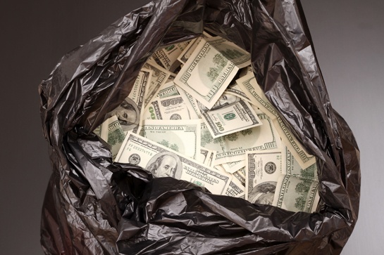 Чиновник “избавился” от взятки, выбросив 0,5 млн грн в мусорку