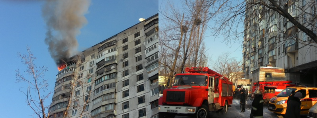 В столице во время пожара из окна многоэтажки выбросилась женщина