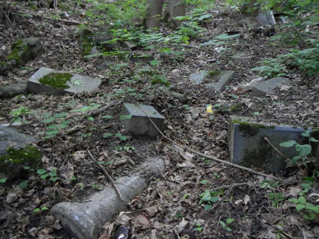 Неподалеку от метро Дорогожичи среди мусора валяются могильные плиты с еврейского кладбища (фото)