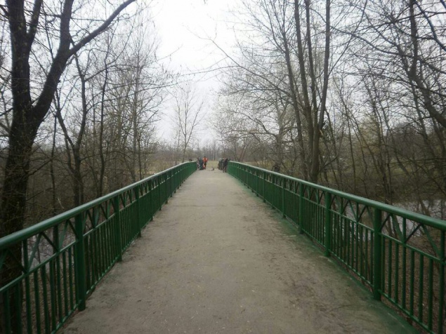 В парке Дружбы народов в Киеве появился новый деревянный мостик