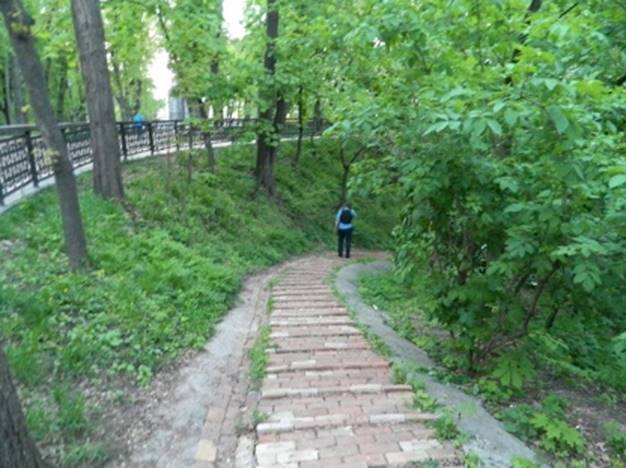 В киевском парке женщина задушила себя сумкой (фото)