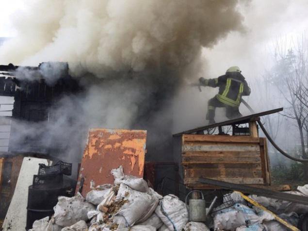 Спасатели Киевщины уберегли от пожара жилые дома и пасеку в Броварах (фото)