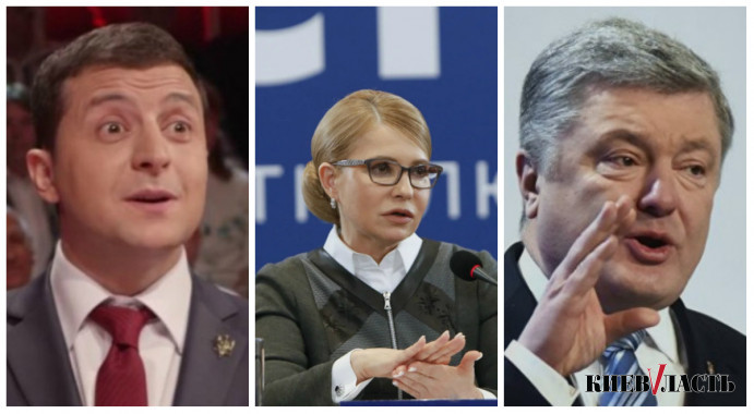 Половина голосов избирателей 31 марта достанется Зеленскому, Порошенко и Тимошенко - результаты телефонного опроса