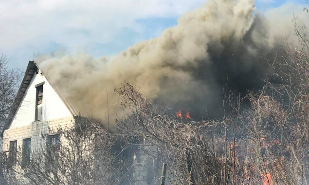 Возгорания травы спровоцировали несколько пожаров построек на Киевщине (фото)