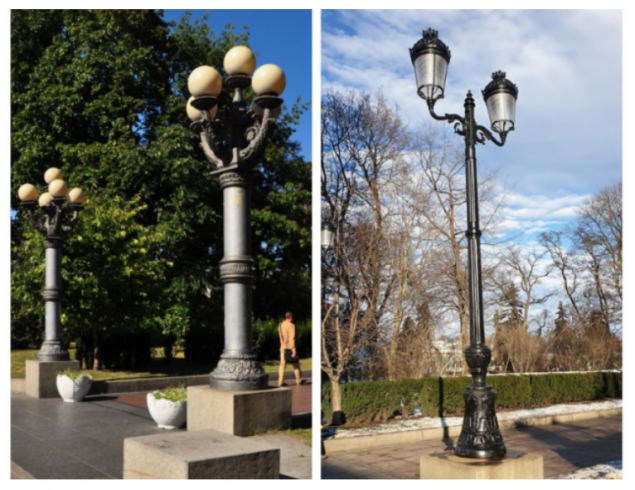 В “Киевгорсвете” продемонстрировали фонари, демонтированные в Мариинском парке столицы (видео)