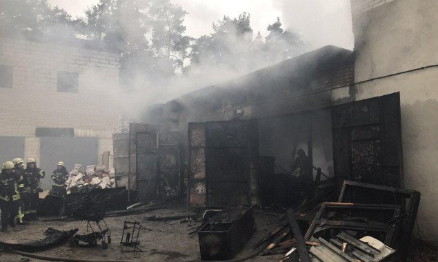 В Дарницком районе Киева горел гаражный кооператив (фото)