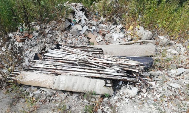 В столичном экопарке “Осокорки” обнаружили свалку с опасными отходами (фото)