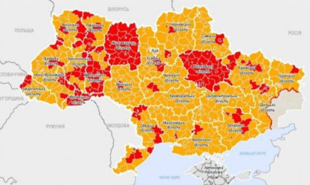 С 9 ноября в “оранжевую” зону войдут все населенные пункты Украины, не попавшие в “красную” зону