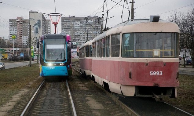 До конца рабочей недели два киевских трамвая будут работать по сокращенному графику и один трамвай изменит маршрут