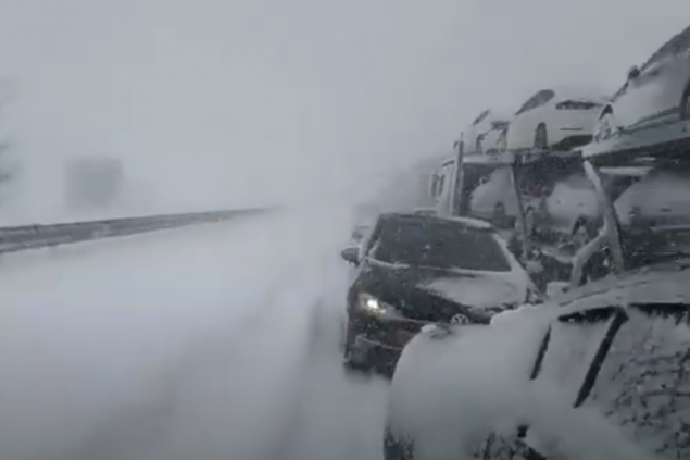 Трассу Киев - Одесса закрыли для легкового транспорта из-за снегопада (видео)