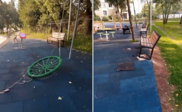 “Киевзеленстрой” просит опознать подростков, которые разгромили детскую площадку в парке “Озеро Лебединое” (видео)