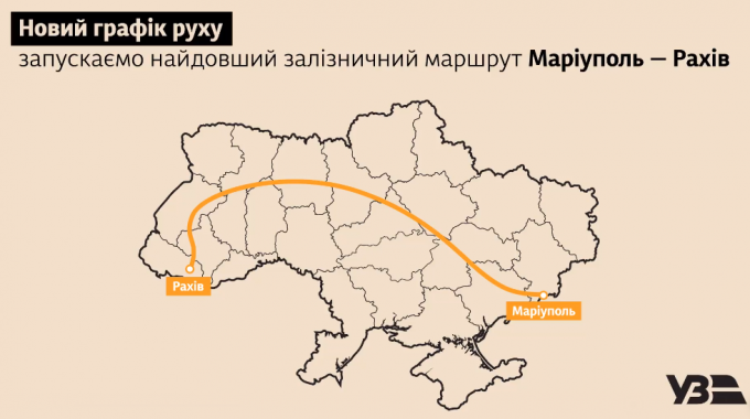 “Укрзализныця” запускает поезд Мариуполь - Рахов через Киевщину