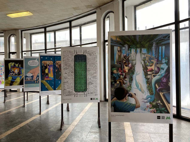 В вестибюле станции “Золотые ворота” открылась выставка украинских иллюстраторов (фото)