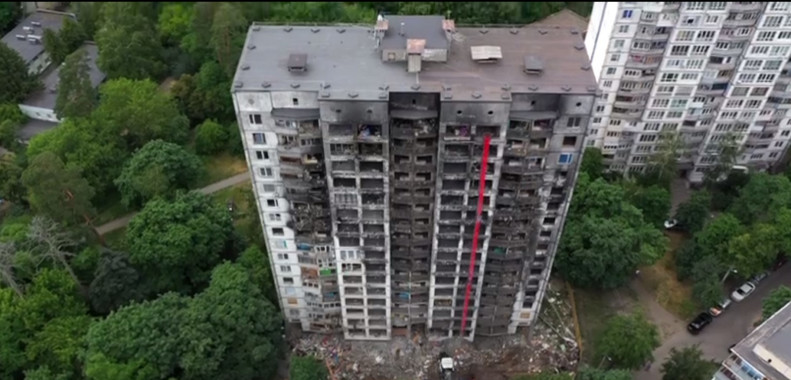 Пошкоджений рашистами будинок на Чорнобильській буде відновлено до кінця року, - Кличко (відео)