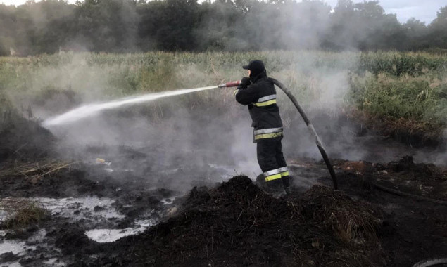 На Київщині триває ліквідація двох осередків загорання торфовищ (фото)