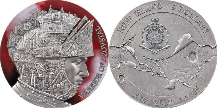 Воїн “Азовсталі”: маленька тихоокеанська держава Ніуе випустила срібну монету на честь полку “Азов” (фото)